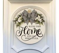Cartello per porta in plastica resistente alle intemperie con design floreale primaverile e messaggio di benvenuto per la decorazione della casa (B)