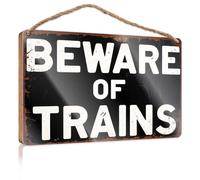 Cartello per porta per la casa, divertente attenzione ai treni. Decorazione per la casa Liquidazione Decorazione per la casa (15 x 28 cm)