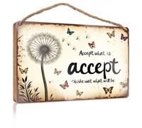 Cartello per porta "Work From Home" "Accept What Is; Embrace What Will Be Wooded Sign Man Cave Furniture Fall Office Decor