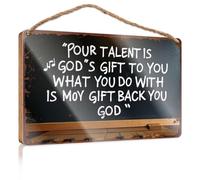 Cartello per porta "Work From Home" "Your Talent Is God's Gift What You Do With It Is Your Gift Back To God", cartello in legno da uomo, mobili per grotta, decorazione per ufficio