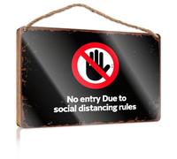 Cartello per portico con scritta "No Entry Due To Social Distancing Rules". Poster per camera dei ragazzi, decorazione da appendere (15 x 28 cm)