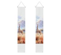 Cartello per portico di laurea, cartello decorativo da appendere alla porta del giardino, bandiera di benvenuto con stampa di giraffa della savana africana