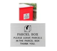 Cartello per scatola pacchi, si prega di lasciare pacchi qui, avviso in acciaio inox con retro adesivo per casa ufficio negozio (15,9 cm x 8,9 cm)