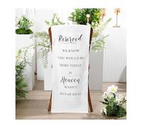 Cartello per sedia da matrimonio con scritta "Reserved in Loving Memory Reserved", striscione per sedia da matrimonio in memoria dei propri cari, cotone e lino, 38 x 127 cm, Save a Seat for Someone in