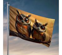 Cartello per stanza universitaria con due gufi saggi appollaiati su un ramo. Bandiera decorativa per la cucina e roba fresca per ragazzi (30 x 45 cm)