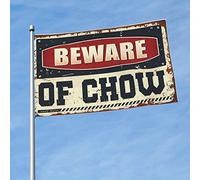 Cartello per stanza universitaria con scritta "Beware of Chow", regalo divertente per la camera da letto dei ragazzi e dei boss (60 x 90 cm)