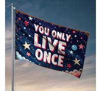 Cartello per stanza universitaria con scritta "You Only Live Once: A Celestial Reminder to Abbrace Life Flag Fall Decorations Outdoor Flags for Room Funny" (152 x 244 cm)