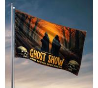 Cartello per stanza universitaria fantasma: spettacolo spettrale nel bosco stregato bandiera decorazioni per la cucina roba fresca per ragazzi (60 x 90 cm)