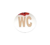 Cartello per Toilette Adesivi for porta WC, forma rotonda, in acrilico 3D, fai da te, nuovi cartelli for, accessori for la decorazione della casa, decorazioni murali(Silver,12cm)