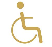 Cartello per toilette, set di figure con freccia per WC da uomo e da donna in ottone, cartelli per porta del bagno moderno, segnaletica per disabili (E)