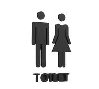 Cartello per Toilette Targa for WC in acrilico 3D con freccia, elegante etichetta adesiva for porta del bagno, segnaletica for, decorazione for la casa(Color 29,25x16cm)