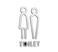 Cartello per Toilette Targa for WC in acrilico 3D con freccia, elegante etichetta adesiva for porta del bagno, segnaletica for, decorazione for la casa(Color 5,25x16cm)