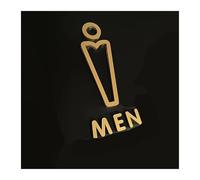 Cartello per Toilette Targa for WC in acrilico 3D oro opaco, etichetta adesiva for porta del bagno, cartello for, decorazione for la casa, hotel(20men,Black)