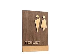 Cartello per Wc Cartello for porta in legno for bagno, messaggio caldo pubblico for uomini e donne for centri commerciali, uffici, hotel Per il bagno(Color 01,20x13cm)