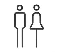 Cartello per WC in acrilico facile da usare, guida rapidamente gli ospiti al bagno con un design elegante (E)