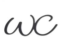 Cartello per WC per porta, targa per WC unisex, divertente, autoadesiva, 23 x 12 x 1 cm, con cuscinetto adesivo per porta e parete (nero)