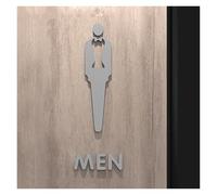 Cartello per WC Pop nero dorato color oro targa 3D per porta del bagno adesivo da parete porta WC segnaletica arte hotel decorazione per la casa per donna e uomo o porta del bagno (colore-08,25 x 16