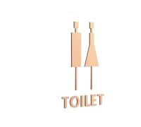 Cartello per WC Pop nero dorato color oro targa 3D per porta del bagno adesivo da parete porta WC segnaletica arte hotel decorazione per la casa per donna e uomo o per porta del bagno (colore 12,18 x