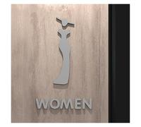 Cartello per WC Pop nero dorato color oro targa 3D per porta del bagno adesivo da parete porta WC segnaletica arte hotel decorazione per la casa per donna e uomo o porta del bagno (colore-10,25 x 16