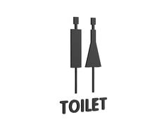 Cartello per WC Pop nero dorato color oro targa 3D per porta del bagno adesivo da parete porta WC segnaletica arte hotel decorazione per la casa per donna e uomo o porta del bagno (colore-16,25 x 16