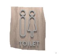 Cartello per WC Pop nero dorato color oro targa 3D per porta del bagno adesivo da parete porta WC segnaletica arte hotel decorazione per la casa per donna e uomo o porta del bagno (colore P, 25 x 16