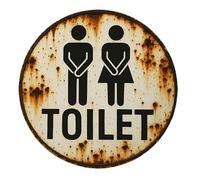 Cartello per Wc Targa for WC in metallo, decorazione da parete, for il bagno con simboli maschili e femminili, placca in ferro impermeabile antipolvere Per il bagno