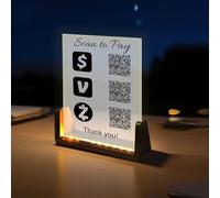 Cartello personalizzato a forma di U in acrilico smerigliato UV con codice QR per affari, cartello personalizzato multi Facebook Web social media Scegli il tuo logo scansione per pagare Venmo Paypal