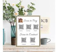 Cartello personalizzato con codice QR in acrilico, con cornice oro/argento/nero, cartello personalizzato per social media su Facebook, scegli la tua cornice, scansiona per pagare Venmo Paypal