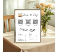 Cartello personalizzato con codice QR in acrilico, con cornice oro/argento/nero, cartello personalizzato multi Facebook Web social media, scegli la tua cornice, scansiona per pagare Venmo Paypal