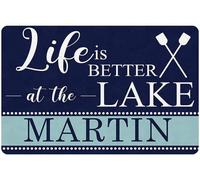Cartello personalizzato con nome della casa sul lago, Life is Better at The Lake, targa in metallo e legno, decorazione per la casa sul lago, decorazione per la casa sul lago, decorazione da parete