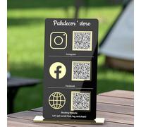 Cartello personalizzato con tripla icona multi business codice QR personalizzato Instagram Web social media segno salone di bellezza parrucchieri estetista segno scansione per pagare Venmo