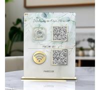 Cartello personalizzato in acrilico 3D multi codice QR personalizzato Cashapp Venmo Instagram Social Media Business Scan to Pay Payment Sign Salon Beauty Parrucchieri Estetista Placca