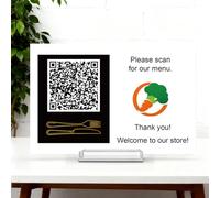 Cartello personalizzato in acrilico per menu, cartello sociale personalizzato con codice QR, scansione per ordinare, scansione per pagare Venmo, Cashapp, ristorante, negozio pop-up per manicure
