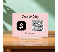 Cartello personalizzato in acrilico UV con codice QR, da parete, per Instagram, Web, social media, dimensioni regolabili, scansione per pagare Venmo, Paypal, contanti, parrucchieri (1 code)