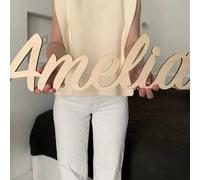 Cartello personalizzato in legno con nome personalizzato - Font Baby Name Sign per cameretta e decorazione da parete - Decorazione da parete in legno dipinto