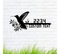 Cartello personalizzato in metallo con colibrì, insegne personalizzate in metallo per esterni cartelli personalizzati in metallo personalizzati, segno di cognome, idee regalo di nozze, cartello