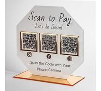 Cartello personalizzato multi codice QR Business Social Media Segni personalizzati Instagram Venmo Cashapp Logo Placca in acrilico Scan to Pay Payment Display Sign Salon Beauty Parrucchieri
