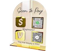 Cartello personalizzato multi social media cartello personalizzato con codice QR per affari acrilico Scan to Pay Payment Display Holder Instagram Venmo Cashapp Zelle logo stand stand salone
