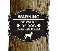 Cartello personalizzato per cani 25 x 20 cm in alluminio metallo resistente | Casa Cartelli Cane Porta Casa Erba Giardino Patio Prato Esterno Cortile Percorso Parco