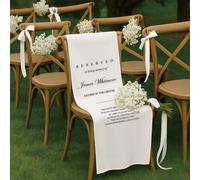 Cartello personalizzato per sedia da matrimonio commemorativo, Striscione riservato per i propri cari, Decorazione per il corridoio del matrimonio, Panno appeso per sedia da matrimonio commemorativo, 