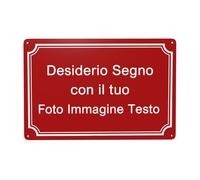 Cartello Personalizzato, Targa con incisione personalizzata, cartello personalizzato da esterno con testo/nome/foto/logo/carattere per garage, hotel, parcheggio, scuola, giardino, indirizzo di casa