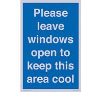 Cartello "Please leave windows open to keep this area cool", 200 x 300 mm, formato A4P