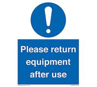Cartello "Please Return Equipment After Us", 150 x 200 mm, formato A5P