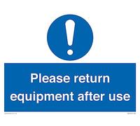 Cartello "Please Return Equipment After Us", 400 x 300 mm, formato A3L