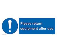 Cartello "Please Return Equipment After Us", 450 x 150 mm, L41