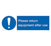 Cartello "Please Return Equipment After Us", 600 x 200 mm, L62