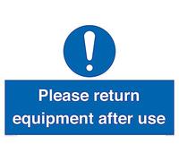 Cartello "Please Return Equipment After Us", 600 x 400 mm, formato A2L
