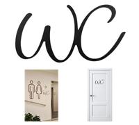Cartello Porta WC Autoadesivo, 22.5x12x0.3 cm Cartelli Guida per WC, Tridimensionale Targa Autoadesiva per WC Cartello Toilette Ospiti Autoadesivo, Adatto per Incollare Porte di Vari Materiali