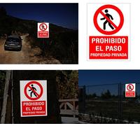 Cartello PROIBITO L'INGRESSO Proprietà Privata. Vinile Taglio Su Glasspack 1 Mm.