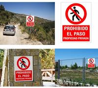 Cartello PROIBITO L'INGRESSO Proprietà Privata. Vinile Taglio Su Glasspack 1 Mm.